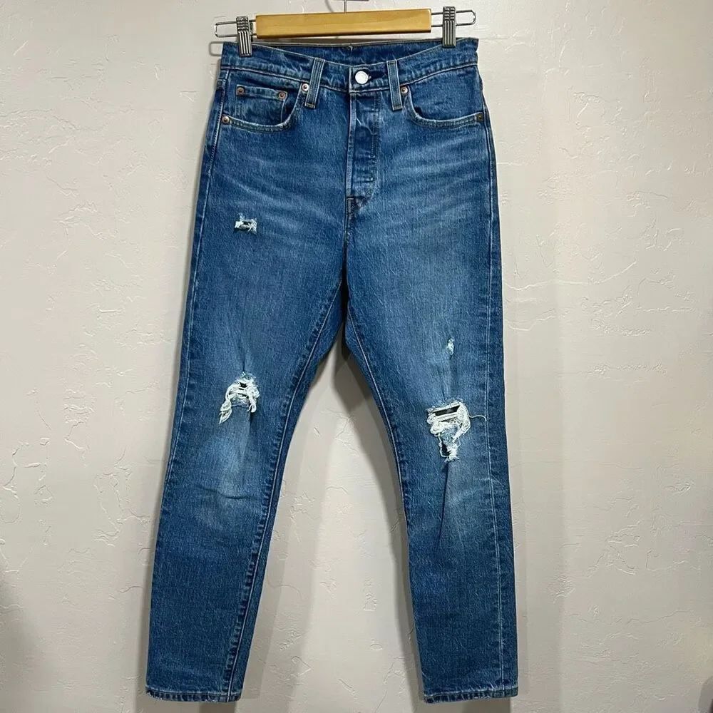 Levi's 501® Ripped Button Fly Straight Leg Jeans 25x28